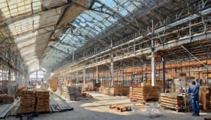 Die Kleinmarkthalle Frankfurt während der Modernisierungsarbeiten, offen und lebendig, zeigt die geschickte Balance zwischen Erneuerung und fortlaufendem Marktbetrieb.